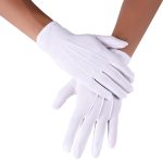 1pair Women White Formal Gloves Tactical Gloves Guard Santa Men Inspection Non-Slip Short Full Finger Driving Gloves