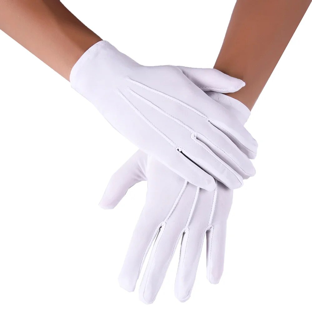 1pair-Women-White-Formal-Gloves-Tactical-Gloves-Guard-Santa-Men-Inspection-Non-Slip-Short-Full-Finger 1pair Women White Formal Gloves Tactical Gloves Guard Santa Men Inspection Non-Slip Short Full Finger Driving Gloves - Image 1