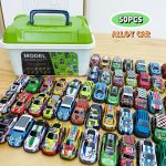 20/30/50 Pcs Alloy Baby Car with Storage Box Set Cool Boy Racing Colorful Rebound Vehicle Model Kid Toy for Children's Gifts
