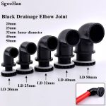 Black I.D 20~50mm PVC Pipe Straight Aquarium Fish Tank Joint Home DIY Water Supply Tube Drain Fittings Drainage Elbow Connectors - Image 4
