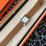 Fashion H21 size women's watch small relief epsom cowhide gold and silver plain pebbled strap Swiss quartz watch - Image 3