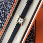 Fashion H21 size women's watch small relief epsom cowhide gold and silver plain pebbled strap Swiss quartz watch - Image 4