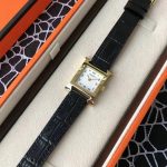 Fashion H21 size women's watch small relief epsom cowhide gold and silver plain pebbled strap Swiss quartz watch - Image 5