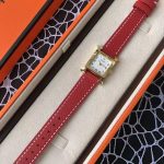 Fashion H21 size women's watch small relief epsom cowhide gold and silver plain pebbled strap Swiss quartz watch - Image 6