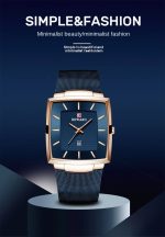 High End Men's Business Square Calendar Waterproof Precision Steel Mesh Strap Watch Women's Exquisite Quartz Watch - Image 2