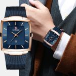 High End Men's Business Square Calendar Waterproof Precision Steel Mesh Strap Watch Women's Exquisite Quartz Watch