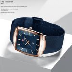 High End Men's Business Square Calendar Waterproof Precision Steel Mesh Strap Watch Women's Exquisite Quartz Watch - Image 3