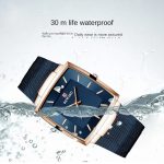 High End Men's Business Square Calendar Waterproof Precision Steel Mesh Strap Watch Women's Exquisite Quartz Watch - Image 4