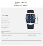 High End Men's Business Square Calendar Waterproof Precision Steel Mesh Strap Watch Women's Exquisite Quartz Watch - Image 6
