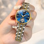 Luxury Original Brand Watch for Women Waterproof Diamond Automatic Skeleton Mechanical Ladies Dress Wristwatch Bracelet Gift Set