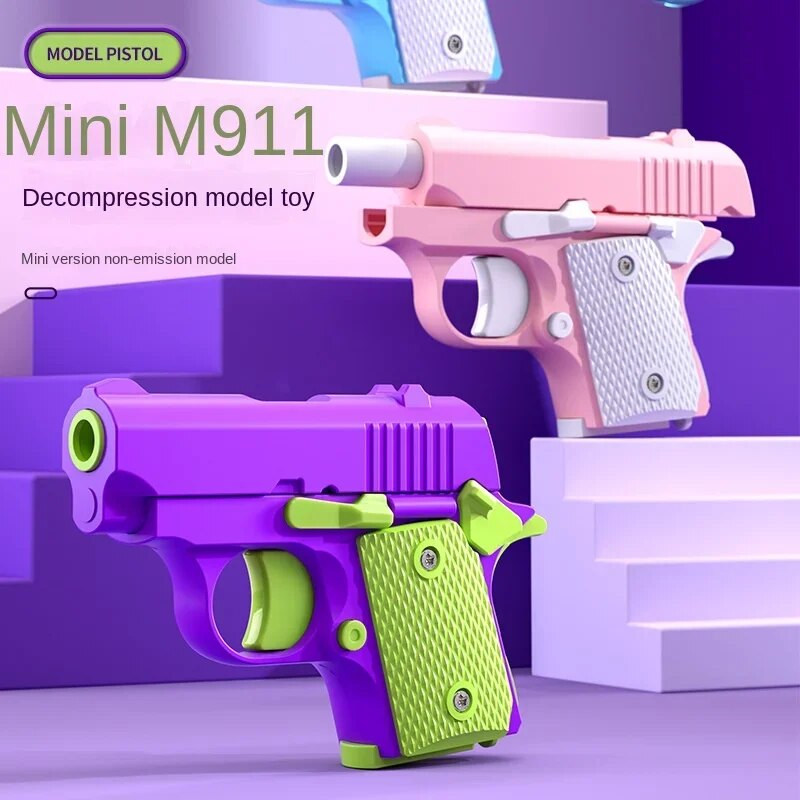 Mini-1911-Children-S-Toy-Gun-3D-Model-Gun-Kid-S-Toy-Gun-Non-Firing-Bullets Mini 1911 Children'S Toy Gun 3D Model Gun Kid'S Toy Gun Non-Firing Bullets Toy Gun Rubber Band Launcher Collection Gift - Image 1