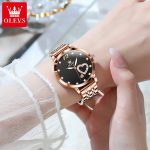 OLEVS 5189 Luxury Quartz Watch For Women Waterproof Luminous Stainless Steel Women's Watches Heart Shape Simple Dial Hand Clock - Image 2