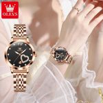 OLEVS 5189 Luxury Quartz Watch For Women Waterproof Luminous Stainless Steel Women's Watches Heart Shape Simple Dial Hand Clock - Image 3