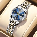 OLEVS Luxury Watch for Women Elegant Rhombus Mirror Original Quartz Lady Wristwatch Stainless Steel Waterproof Relogios Feminino - Image 2