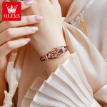 OLEVS Luxury Women's Quartz Watch Top Fashion Tungsten Steel Diamond Elegant Women's Watch Small and Exquisite Women's Watch - Image 3