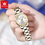 OLEVS Original New Automatic Mechanical Watch for Women Luxury Diamond Dial Fashion Elegant Ladies Dress Bracelet Wristwatches - Image 2