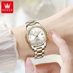 OLEVS Original New Automatic Mechanical Watch for Women Luxury Diamond Dial Fashion Elegant Ladies Dress Bracelet Wristwatches - Image 4