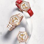 OLEVS Original Watch for Women Automatic Luxury Mechanical Waterproof Diamond Skeleton Rose Gold Ceramic Watches Ladies Gift Set - Image 6