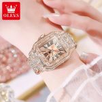 OLEVS Quartz Watch for Women All Diamond Luxury Waterproof Stainless steel Rose Gold Elegant Original Women's Quartz Watch - Image 2