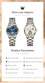 OLEVS Women's Watches Waterproof Luminous Skeleton Original Automatic Mechanical Watch for Woman Elegant Ladies Watch Set 6608 - Image 6