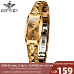 OUPINKE Swiss Movement Automatic Ladies' Watch Tungsten Steel strap Diamond Sapphire Crystal Luxury Waterproof Women's Watch NEW