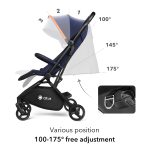 QTUS 6.9kg Lightweight Compact Travel Baby Stroller, One-click Folding, Sun Protection, Shock Absorption Detachable Wheels, Lark - Image 2