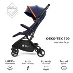 QTUS 6.9kg Lightweight Compact Travel Baby Stroller, One-click Folding, Sun Protection, Shock Absorption Detachable Wheels, Lark - Image 4