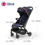 QTUS 6.9kg Lightweight Compact Travel Baby Stroller, One-click Folding, Sun Protection, Shock Absorption Detachable Wheels, Lark - Image 6