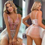 Sexy Sleepwear Floral Embroidery Night Dress Lingerie Women Transparent Nightwear Babydoll Lace Temptation Underwear Nightdress - Image 5