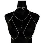 Shiny Rhinestones Tassel Sexy Chest Chain for Women Girls Fashion Metal Bra Cross Bikini Within Hollow Body Chain Jewelry - Image 6