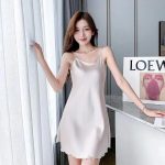 Solid Color Sexy Pajamas Women's Silk Thin Suspender Nightdress Pink Nightgown Women Night Wear Lace Sleepwear - Image 4