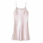 Solid Color Sexy Pajamas Women's Silk Thin Suspender Nightdress Pink Nightgown Women Night Wear Lace Sleepwear - Image 6
