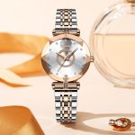 Top Luxury Women's Ocean Heart Starry Diamond Face Shining Multi Faceted Glass Solid Steel Band Women's Waterproof Watch - Image 2