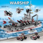 ToylinX 554PCS Army Ocean Cruiser Warship Building Blocks Aircraft Weapon Ship Bricks City Toys for Children Boy and Girl