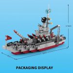 ToylinX 554PCS Army Ocean Cruiser Warship Building Blocks Aircraft Weapon Ship Bricks City Toys for Children Boy and Girl - Image 3