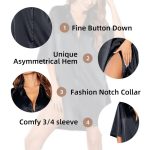 Women Ice Silk Pajamas Nightgowns Sleepwear Nightdress Short Sleeved Shirt Black M L XL V Neck Smooth Sexy Casual Fashion - Image 3