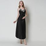 Women's Nightdress Lace Satin Nightgowns Sexy Lingerie Long Chemise Sleepwear - Image 2