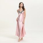 Women's Nightdress Lace Satin Nightgowns Sexy Lingerie Long Chemise Sleepwear - Image 4
