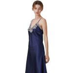 Women's Nightdress Lace Satin Nightgowns Sexy Lingerie Long Chemise Sleepwear - Image 5