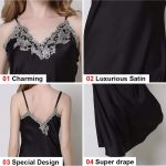 Women's Nightdress Lace Satin Nightgowns Sexy Lingerie Long Chemise Sleepwear - Image 6