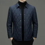 2023 Coat Men Winter Jackets Men's Clothing Business Diamond Plaid Cotton Jacket Men's Padded Jackets Thick Casacas Para Hombre - Image 2