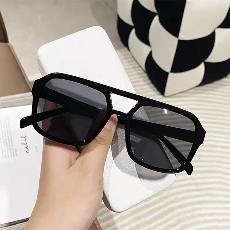 2023 Double bridge square Women Sunglasses Vintage Brand Designer Men Sun Glasses Shades Female Exaggerated oversize sunglasses - Image 2
