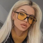 2023 Double bridge square Women Sunglasses Vintage Brand Designer Men Sun Glasses Shades Female Exaggerated oversize sunglasses