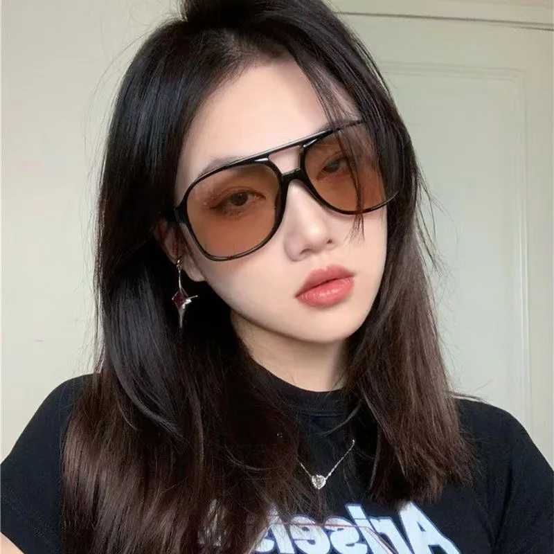 2023 Double bridge square Women Sunglasses Vintage Brand Designer Men Sun Glasses Shades Female Exaggerated oversize sunglasses - Image 4