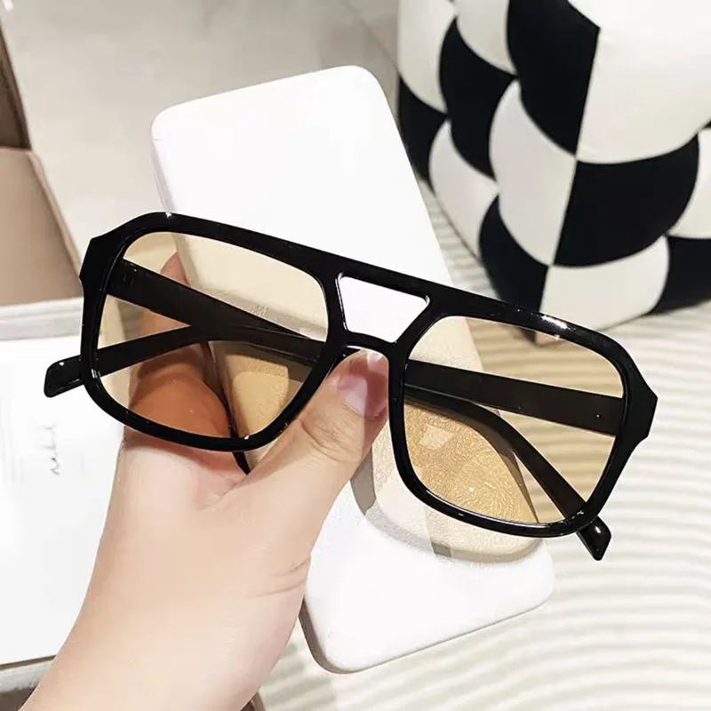 2023 Double bridge square Women Sunglasses Vintage Brand Designer Men Sun Glasses Shades Female Exaggerated oversize sunglasses - Image 5