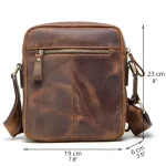 2023 New Genuine Leather Men's Messenger Bag Vintage Shoulder Bags for 7.9" Ipad Mini High Quality Male Crossbody Bag - Image 2
