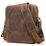 2023 New Genuine Leather Men's Messenger Bag Vintage Shoulder Bags for 7.9" Ipad Mini High Quality Male Crossbody Bag