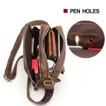 2023 New Genuine Leather Men's Messenger Bag Vintage Shoulder Bags for 7.9" Ipad Mini High Quality Male Crossbody Bag - Image 4