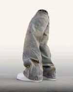 2023 Street Retro Raw Edge Embroidery Baggy Jeans for Men Fashion Hip Hop Pattern Women Patchwork High Waisted Denim Pants Y2k - Image 3