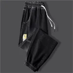 2023New Men's jeans Winter Fleece Jeans Thick Warm Denim Pants Men Streetwear Black Joggers Harem Jean Thermal Trousers - Image 6